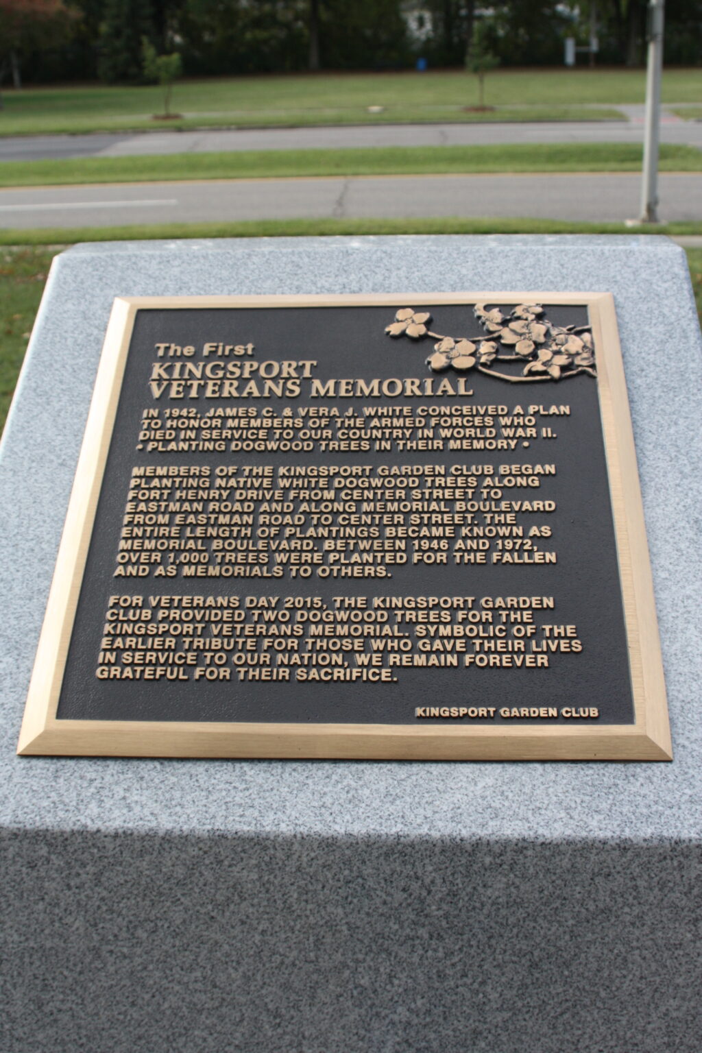 Kingsport Garden Club’s Memorial Dogwoods Kingsport Veterans Memorial